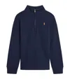Ralph Lauren Cotton Quarter-zip Cable-knit Sweater In Blue