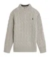 Ralph Lauren Cotton Quarter-zip Cable-knit Sweater In Neutral