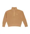 Ralph Lauren Cotton Quarter-zip Sweater In Brown