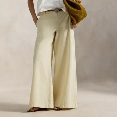 Ralph Lauren Cotton Relaxed Wide-leg Pant In Neutral