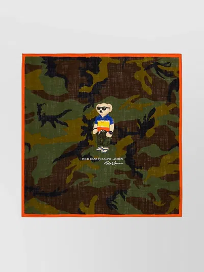 Ralph Lauren Cotton Scarf With Camouflage Pattern And Contrast Border