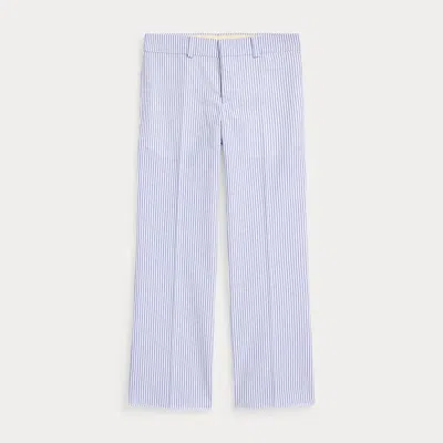 Ralph Lauren Kids' Cotton Seersucker Suit Trouser In Blue