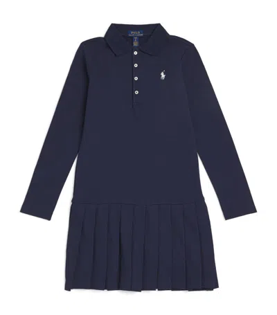 Ralph Lauren Polo  Kids Cotton Shirt Dress (6-14 Years) In Navy