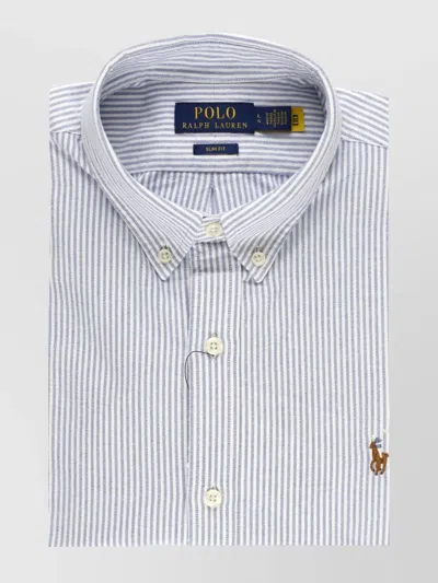 Ralph Lauren Cotton Shirt Striped Pattern In Gray