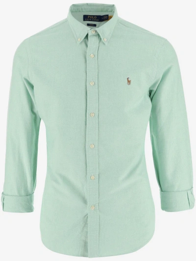 Ralph Lauren Cotton Shirt With Logo In Green