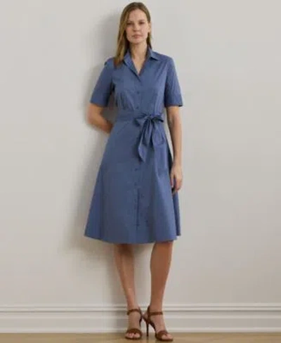 Ralph Lauren Cotton Shirtdress 0 14p In Blue