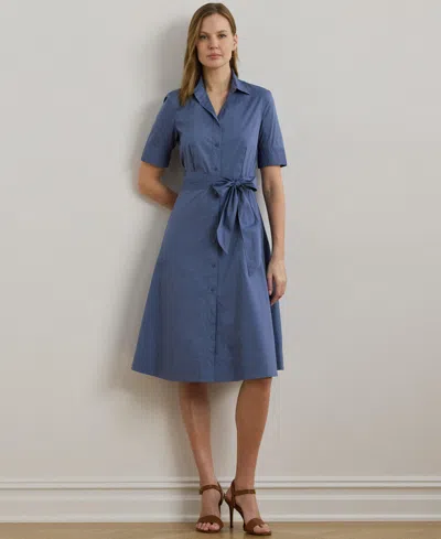 Ralph Lauren Cotton Shirtdress In Blue