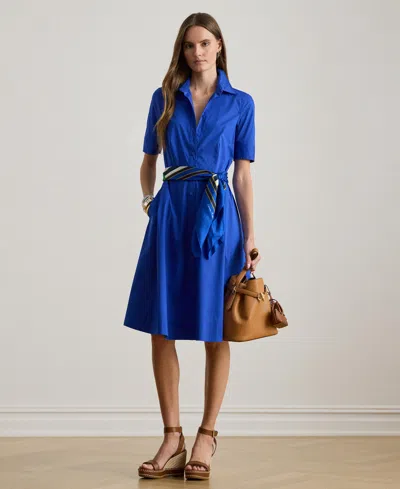 Ralph Lauren Cotton Shirtdress In Blue