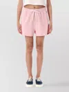 Ralph Lauren Cotton Shorts With Elasticated Waistband And Raw Hem Finish In Pink