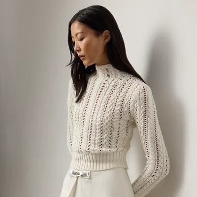 Ralph Lauren Cotton-silk Funnelneck Sweater In Multi