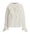 Ralph Lauren Kensley Ruffle-detail Bell-sleeve Blouse In White