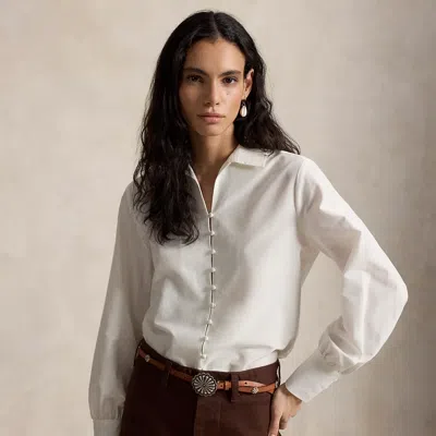 Polo Ralph Lauren Cotton-silk Shirt In White In Multi