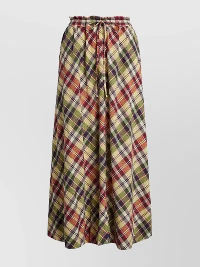 Ralph Lauren Cotton Skirt Featuring Elastic Waistband And Print