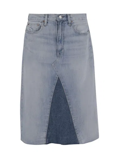 Ralph Lauren Cotton Skirt With Logo In Blue