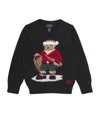 Ralph Lauren Cotton Sledge Polo Bear Sweater In Black