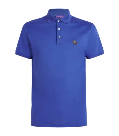 Ralph Lauren Cotton Standing Horse Polo Shirt In Blue