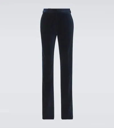 Ralph Lauren Cotton Straight Pants In Blue