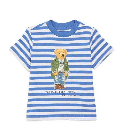 Ralph Lauren Cotton Striped Bear T-shirt (3-24 Months) In Blue