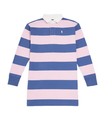 Ralph Lauren Kids' Cotton Striped Polo Dress In Pink