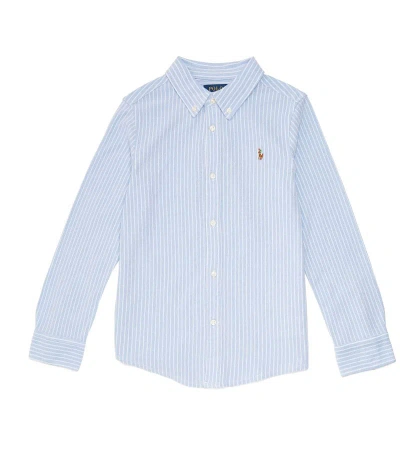 Ralph Lauren Kids' Cotton Striped Shirt (6-14 Years) In Blue