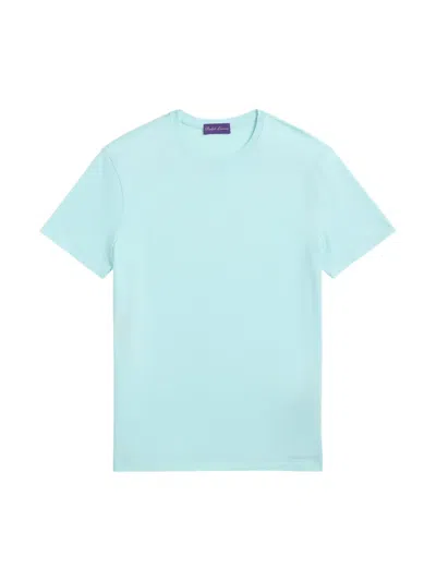 Ralph Lauren Logo-embroidered Cotton-lisle T-shirt In Blue