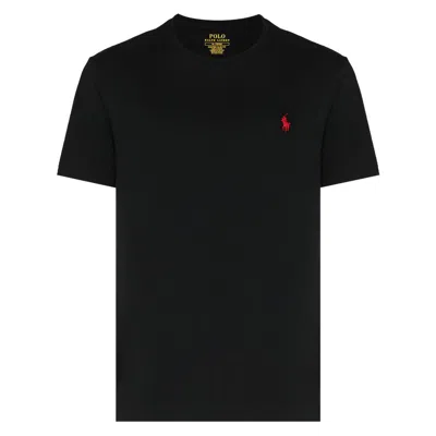 Ralph Lauren Crew Neck Logo T-shirt With Soft Fabric In Black