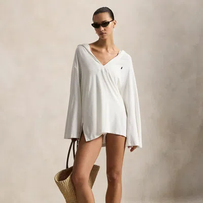 Ralph Lauren Cotton Terry Hooded Cover-up In White