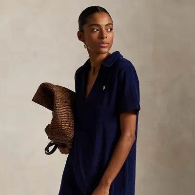 RALPH LAUREN COTTON TERRY POLO DRESS COVER-UP