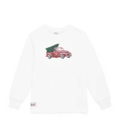 Ralph Lauren Kids' Cotton Truck-print T-shirt In White