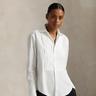 Ralph Lauren Cotton Tuxedo Shirt In White