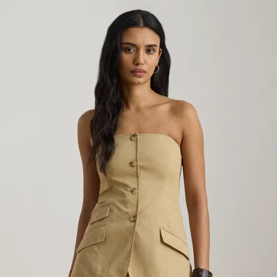 Ralph Lauren Cotton Twill Bustier In Neutral