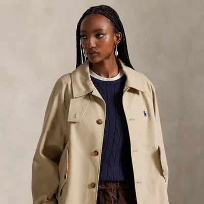 Polo Ralph Lauren Cotton Twill Jacket In Beige In Nude