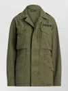 Ralph Lauren Cotton Twill Jacket Spread Collar Epaulettes In Green
