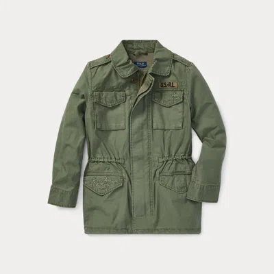 Ralph Lauren Kids' Cotton Twill Surplus Jacket In Garden Trail In Green