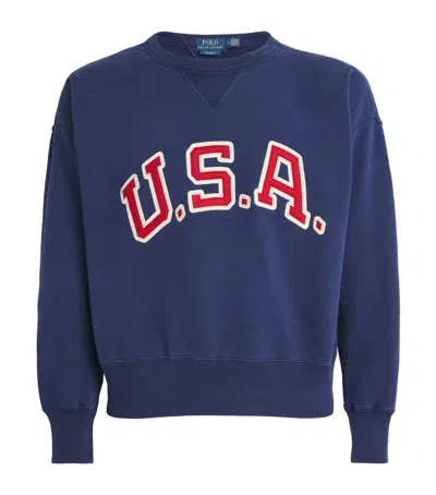 Ralph Lauren Cotton Usa Sweatshirt In Blue