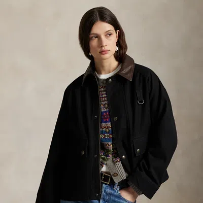 Ralph Lauren Cotton Utility Jacket In Black