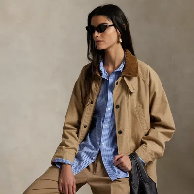 Polo Ralph Lauren Cotton Utility Jacket In Vintage Khaki In Brown