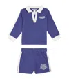 Ralph Lauren Cotton Varsity Polo Shirt And Shorts Set In Blue