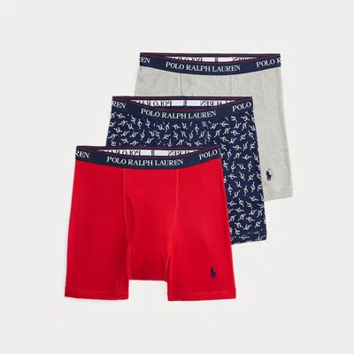 Ralph Lauren Cotton Wicking Boxer Brief 3-pack In Multi