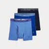 Polo Ralph Lauren Men's 3-pack Classic Cotton Boxer Briefs In Aerial Blue,rugby Royal,cruise Navy