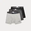 Polo Ralph Lauren Cotton Wicking Boxer Brief 3-pack In Grey Assorted