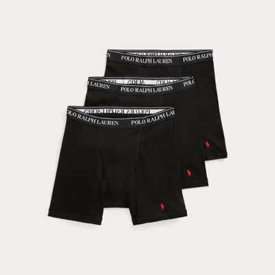 Ralph Lauren Cotton Wicking Boxer Brief 3-pack In Black In Multi