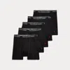 Polo Ralph Lauren Cotton Wicking Boxer Brief 5-pack In Black