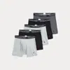 Polo Ralph Lauren Cotton Wicking Boxer Brief 5-pack In Grey/black