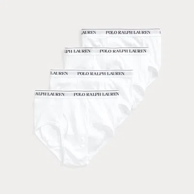 Polo Ralph Lauren Cotton Wicking Mid-rise Brief 4-pack In White