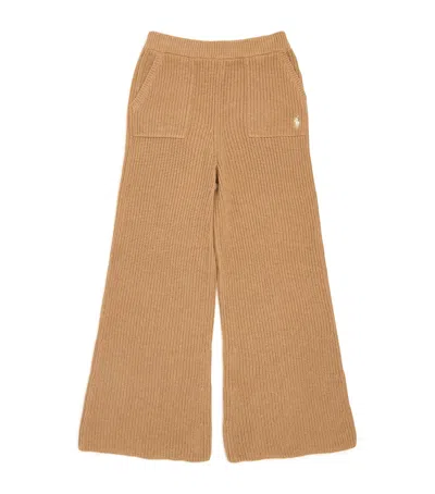 Ralph Lauren Kids' Cotton Wide-leg Trousers In Brown