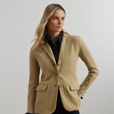 Ralph Lauren Cotton-blend Blazer In Birch Tan In Burgundy