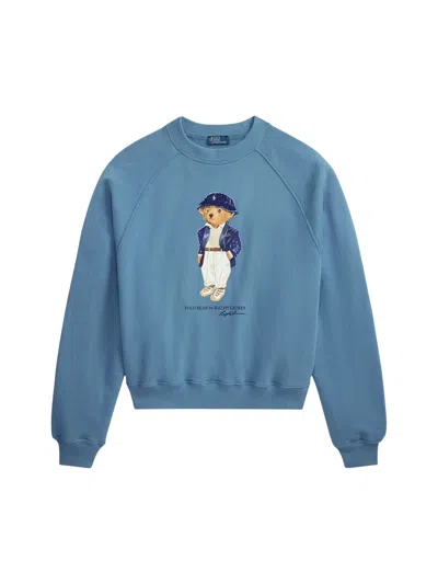 Ralph Lauren Cotton-blend Knit Sweater For Women In Light Blue