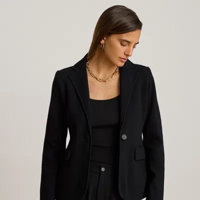 Ralph Lauren Cotton-blend Sweater Blazer In Black