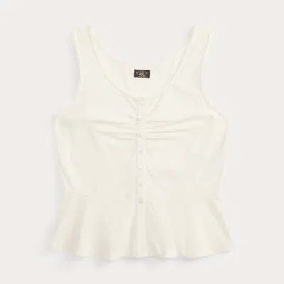 Ralph Lauren Cotton-linen Jersey Camisole In Antique Cream